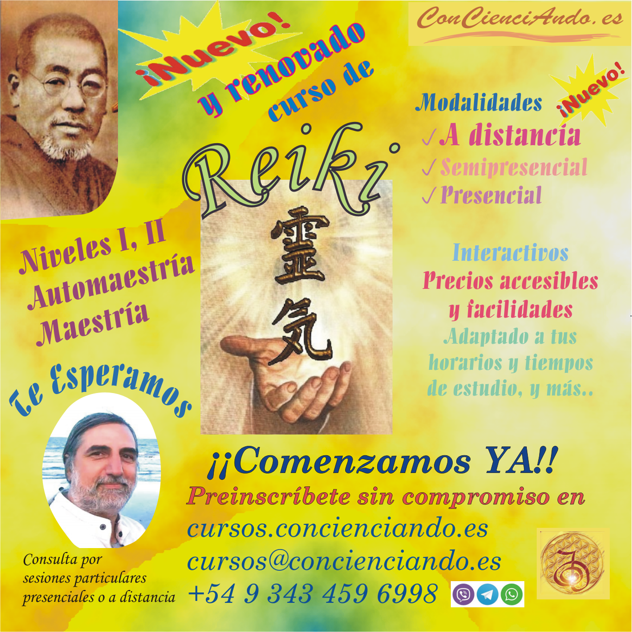 Reiki I, II y Maestría