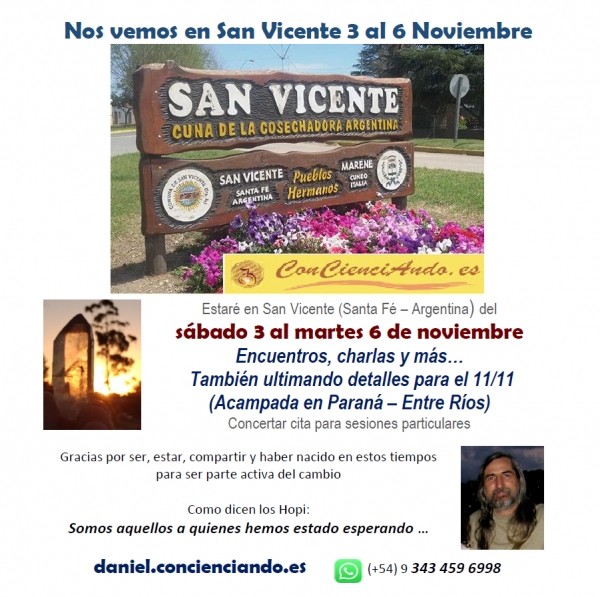 3 al 6 de noviembre 2018 - Nos Vemos en San Vicente,Santa Fé, Argentina